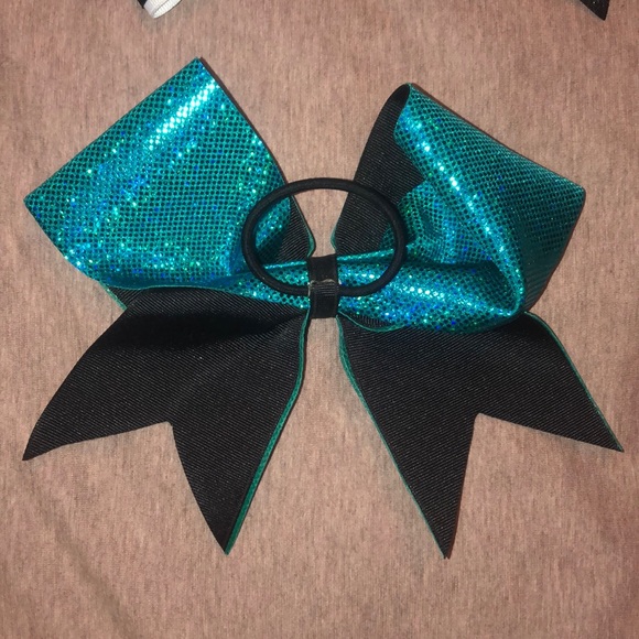 Teal cheerleading bow - Picture 2 of 2